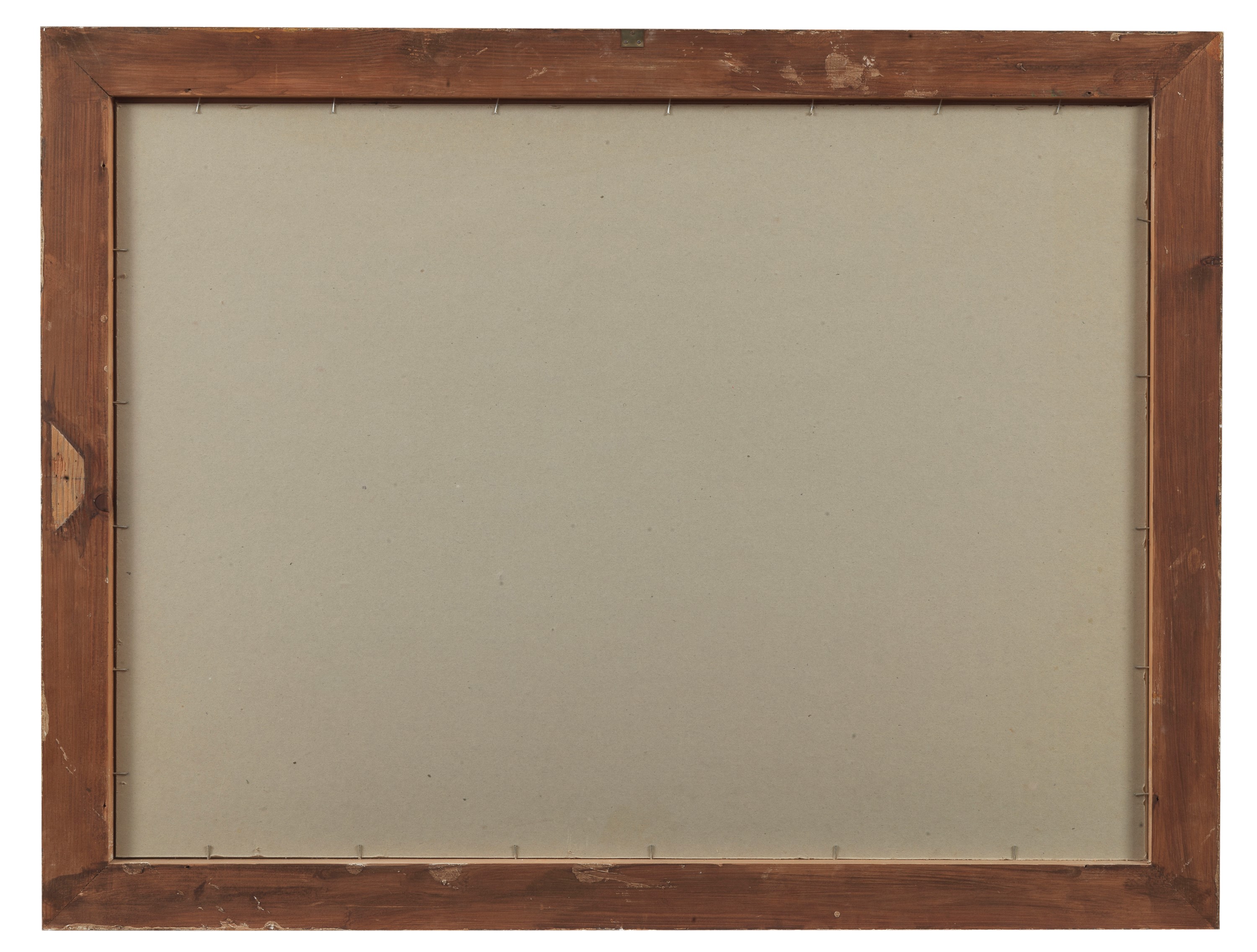 Firmato e datato 1962. "Spettacolo", disegno a matita su carta, cornice in legno dorato