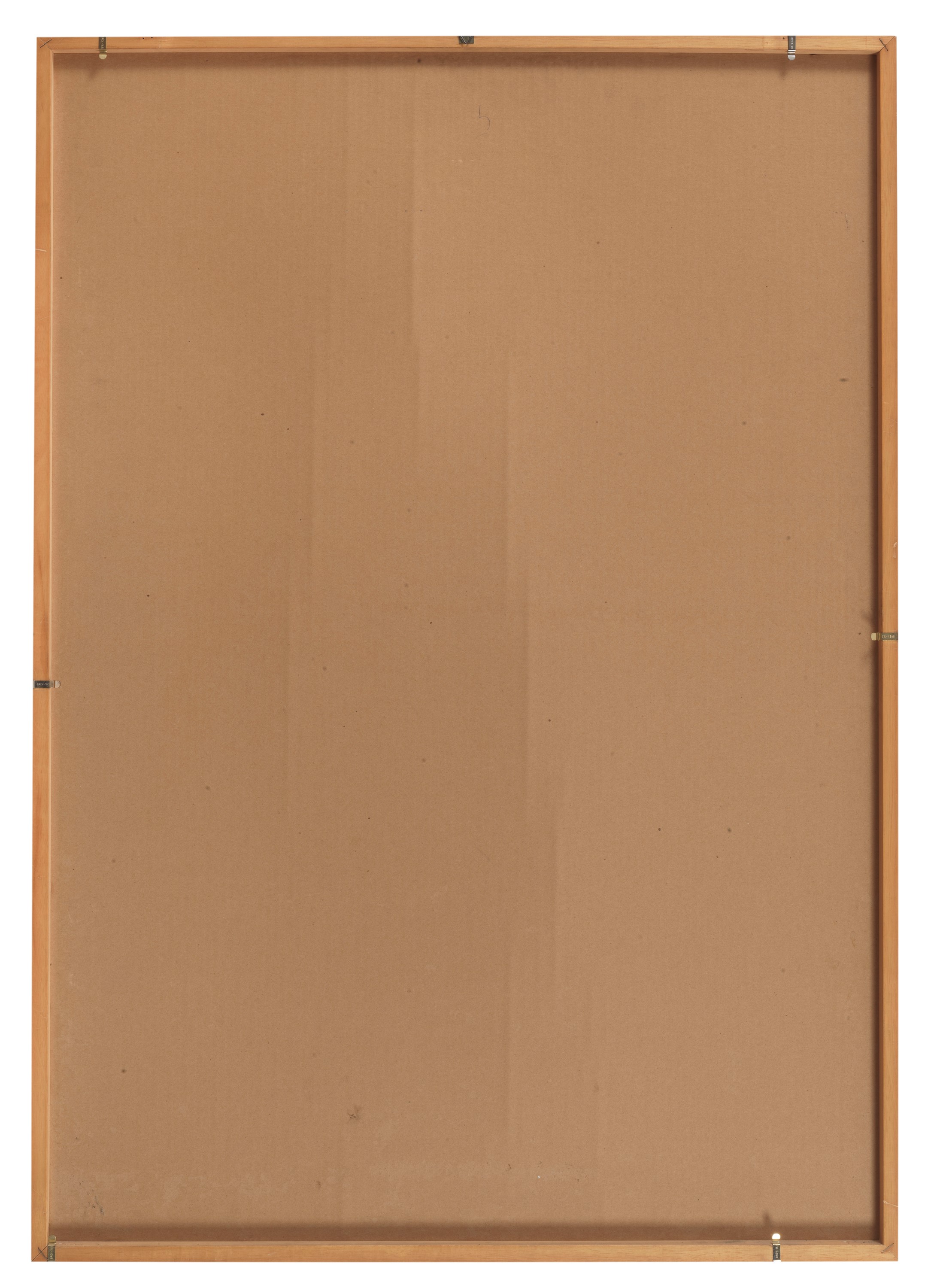 Firmata e datata 1987. "Calciatori", gouache su carta , cornice a giorno