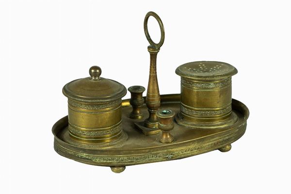 Empire inkwell in bronze
