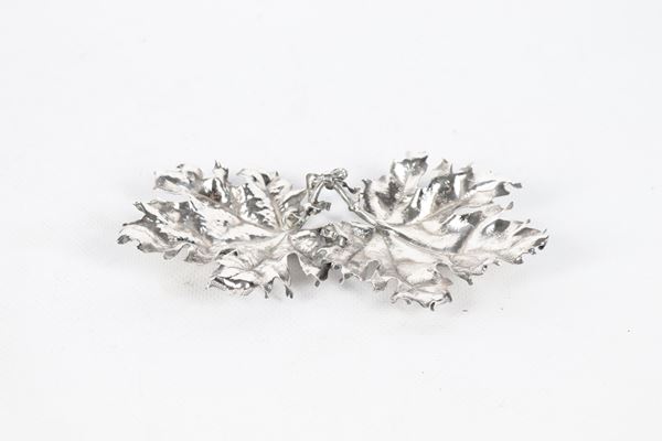 Buccellati intertwined leaves in 925 silver, chiseled and embossed, gr. 70