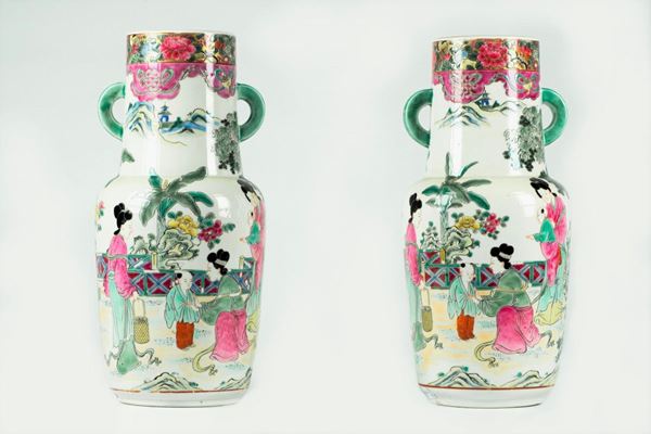 Pair of Chinese porcelain vases